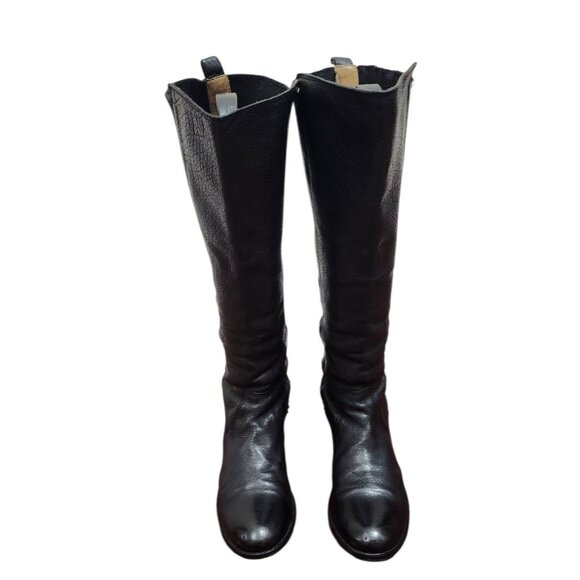 Frye Molly Gore Tall Boots Black Leather Riding Equestrian Style Sz 8B - Picture 2 of 14